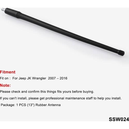 Durable Amplified AM/FM Stereo Antenna For Jeep Wrangler JK JL 2007-2018