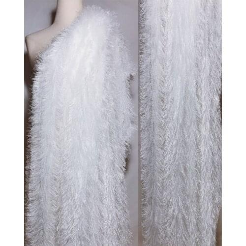 Feather tassel three-dimensional mesh clothing designer fabric creative fashion background fur dress dress fabric