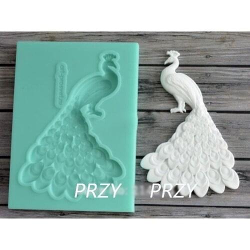 Silicone mold peacock pattern Fondant cake decoration chocolate mold DIY Handicraft silica gel mold