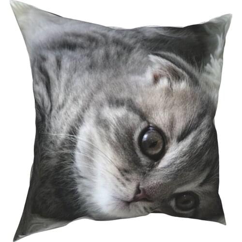 Lovely cat decorative cushion cover pet cat cushion cover 45cm linen pillow residential culture