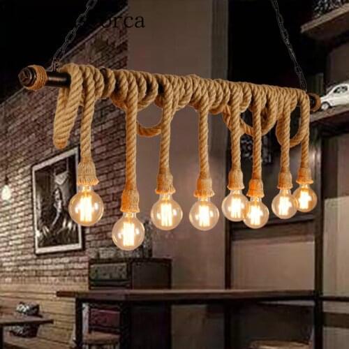 Nordic Industrial wind rope retro clothing store Cafe Cafe pendant lamp Postage free