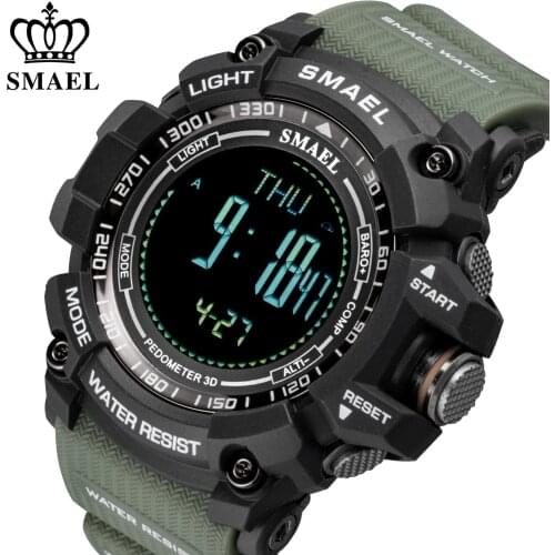 SMAEL Luxury Brand LED Digital Watches for Men Waterproof Outdoor Sport Smart Watch Black Military Chronograph Wristwatch Male