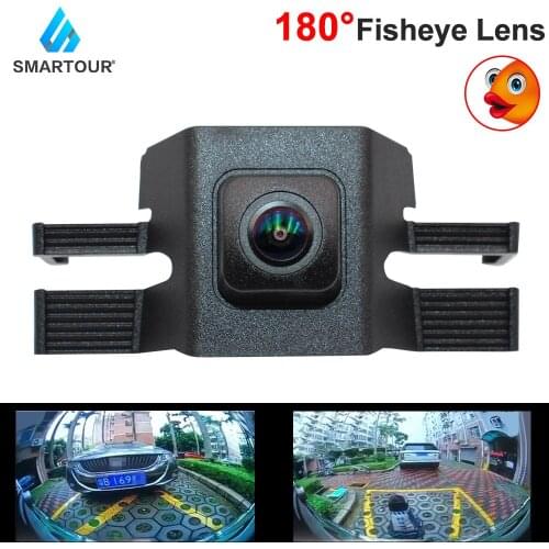 SMARTOUR 180 degree fisheye 1080P HD Car Front View Logo Camera for Toyota highlander 2018 front grille camera CVBS HD