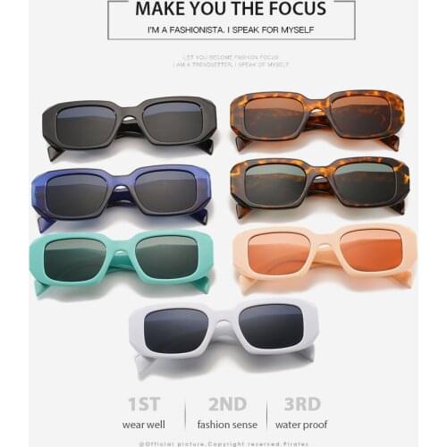 Polygonal Temples Square Frame Sunglasses 2021 Street Style Traveling Unisex Shades