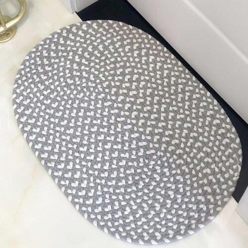 Modern Hand Woven Oval Striped Carpet Home Hotel Floor Mat Living Room Washable Area Rug Bedroom Bedside Tapis Home Decor