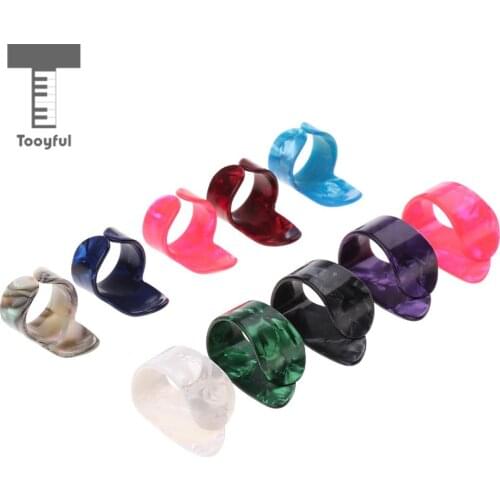 Tooyful Durable Celluloid 5pcs Finger Picks + 5pcs Thumb Picks Plectrums for Guitar Bass Ukulele Mandolin Parts
