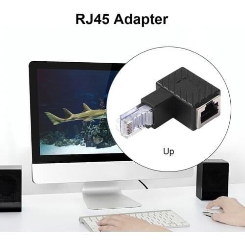 90 Degree RJ45 Converter Ethernet Network Adapter Extender Multi-Angle Coupler Extension Adapter Converter Connector
