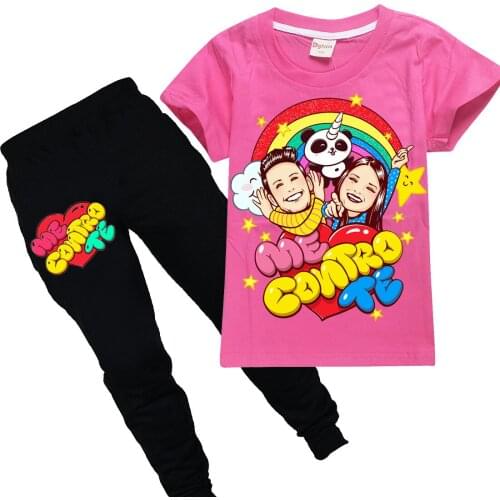 2020 Spring Clothing Set Girls Clothes tshirt Me Contro Te Kids tops+Pants Kids Tracksuit For Baby Girls Sets Sport Suit