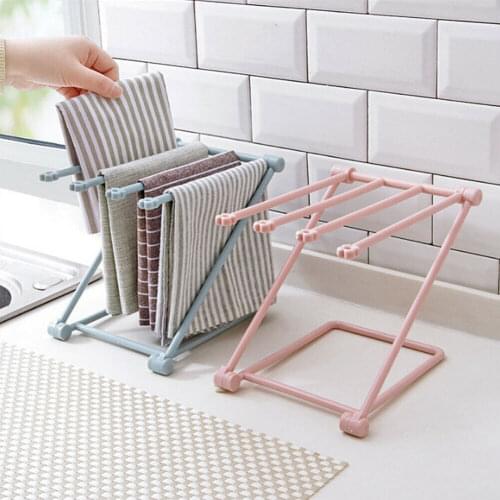 Dish Cloths Towel Rack Shelf Sponge Holder Home Kitchen Clip Rag Storage Stand Rack