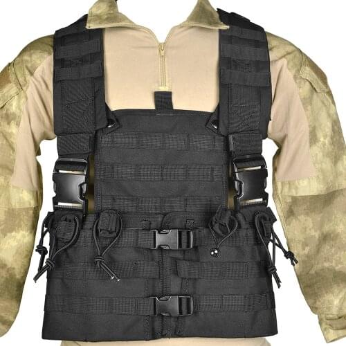 Military Tactical Vest Molle Hydration carrier Water Bag M4 mag Pouch Chest rig Adjustable outdoor Hunting gilet