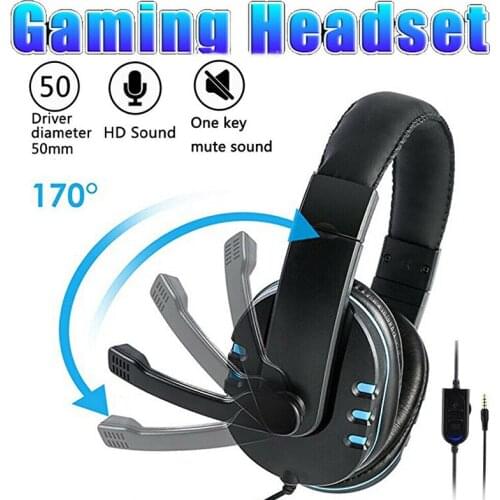 Pohiks 5-in-1 High Quality 3.5mm Wired Gaming Headset Adjustable Bass Deep Stereo Headphone For PS4/PS4 Pro/PS4 Slim