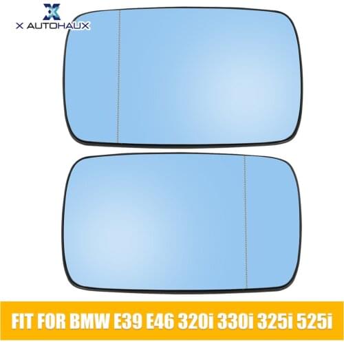 X Autohaux 1 Pair Side Mirror Glass with Backing Plate Heated for BMW E39 E46 320i 330i 325i 525i
