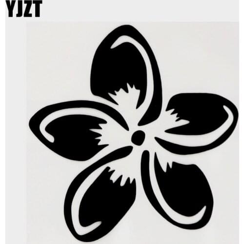 YJZT 11CM×11CM Funny Plant Flower Decals Car Sticker Black/Silver Vinyl Car-styling 18B-0096