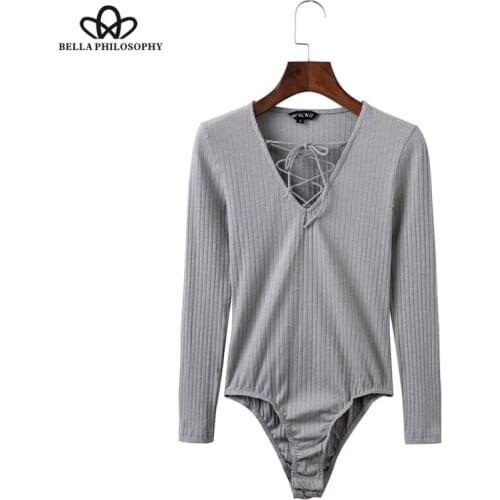 Bella Philosophy 2020 spring summer lace up tie long sleeve knitted women sweater pullover jumper casual pull femme