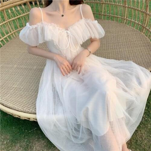Woman Dress Summer Long Straps Tulle Dress Summer Vestido De Mujer