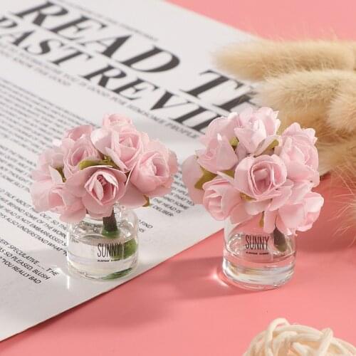 1Pc 1:12 Dollhouse Miniature Flower Fairy Garden Ornament Mini Doll House Decor Bonsai Model Kids Play Toy Dollhouse Accessories