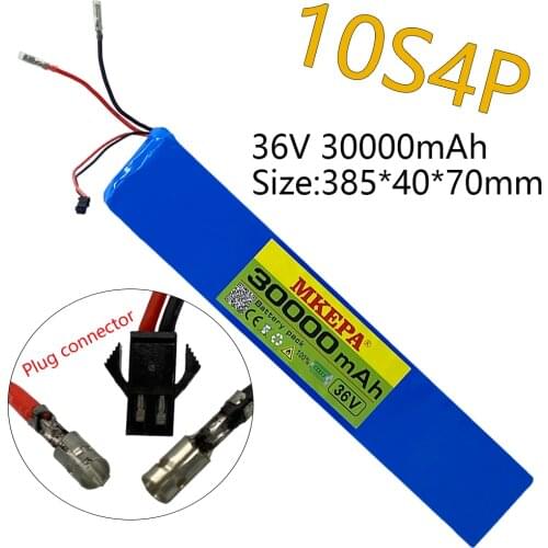 100% Original high power 36V battery 10S4P 30Ah 18650 battery pack 500W 42V 30000mAh for Ebike electric bicycle with BMS