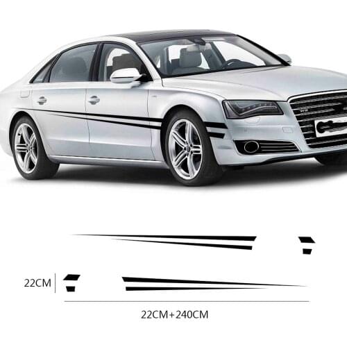 2pcs Car Sticker Long Side Stripe Decals Auto Vinyl Wrap DIY Decoration Sticker Car Racing Car Tuning Sports Accessories Styling