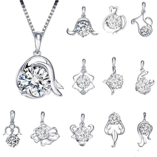 2021Silver Plated Twelve Constellations New Woman Fashion Trend Jewelry High Quality Crystal Zircon Pendant Necklace Gift