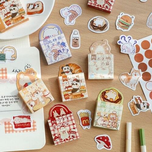 45 Pcs/pack 6 Designs Cute Animal Stickers Cartoon Scrapbooking Diy Label Diary Kawaii Stationery Album Stickers Student Gifts