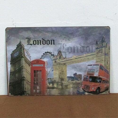 50pcs/lot Metal Sign shabby chic Symbol of London Hot Rod Shop, Retro/ Vintage, Metal,Tin Sign for the Man Cave F-04