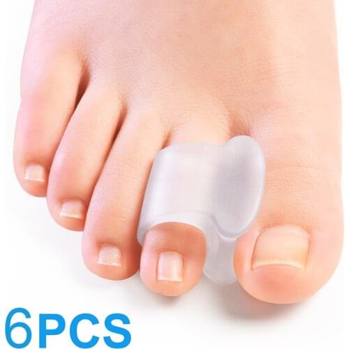 6pcs=3pairs Soft Silicone Toe Separator Hallux Valgus Bunion Spacers 0verlapping Toes Corrector Foot Care Pedicure Tool D3489