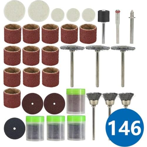 Rotary Tool Accessory For Dremel Mini Drill 146pcs Grinder Polishing Sanding Abrasive Tools Set