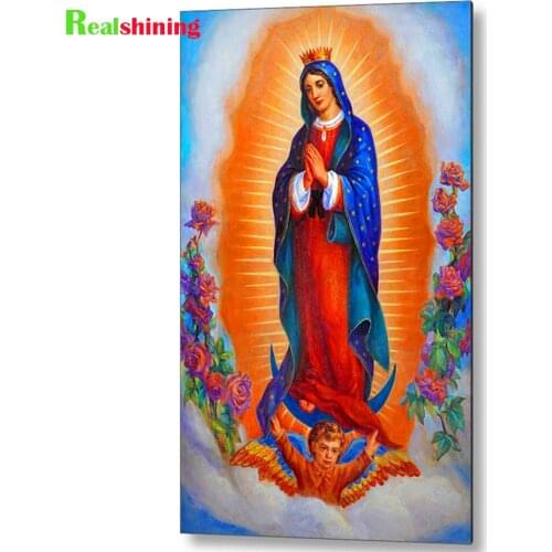 5D Diy Diamond Painting Mexico Our Lady of Guadalupe Mosaic Embroidery Cross Stitch Full Square Round Drill Wedding N1859
