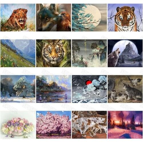 Diy Diamond Painting Ancient Chinese Poets Ascended To Compose Poems Creative Color Ink Painting Natural Scenery Moon Mural