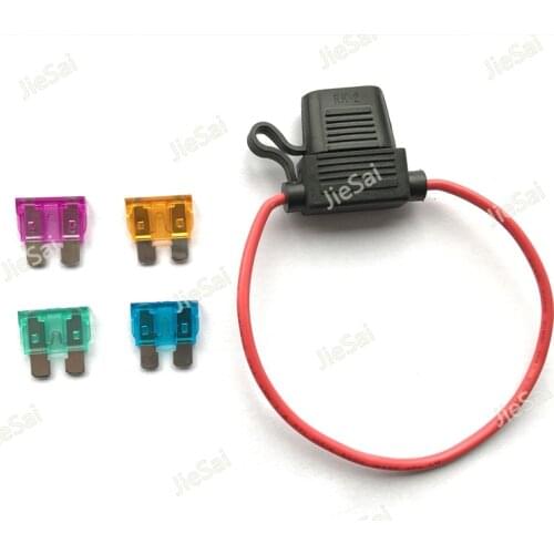 Automotive Fuse Holder Thick Wire 14 AWG Medium Car Fuse Holder Water-resistant Waterproof With Cover Inline Blade Fuse Holder