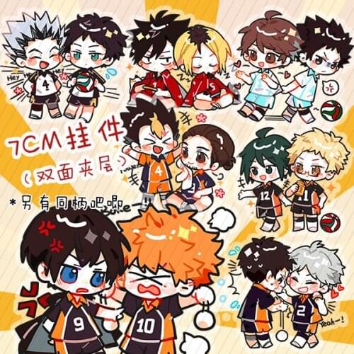 Anime Haikyuu Shoyo Hinata Daichi Sawamura Acrylic Keychain Key Rings Cosplay School Bag Itabag Cartoon Pendant Xmas Gifts