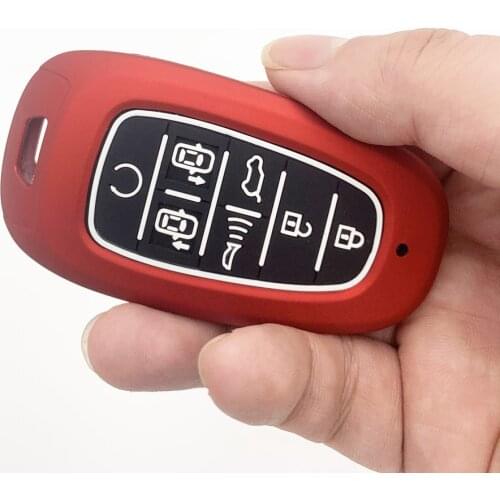 Carbon Fiber Style Remote Key Fob Cover ABS Case for Hyundai Sonata Tucson 2020