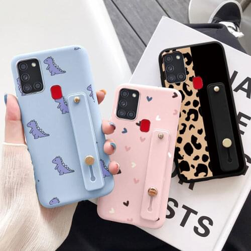 For Samsung Galaxy A21s Case Wrist Strap Holder Soft Phone Cover For Samsung A21s A 21S A217F 6.5'' SM-A217F A 21 s Funda Luxury