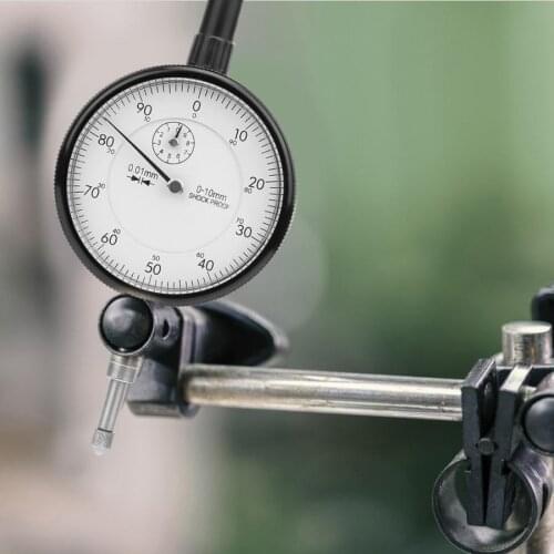 Dial Indicator Base Magnetica 0.01MM Accuracy 0-10MM Range Shockproof Dial Indicator Gauge Measuring Tool Mechanical Indicator