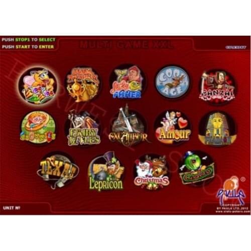 Casino Game Board(40-96%)Red Gambling Arcade Games PCB XXL 14 in 1 Multi Game Board for Coin Operated Games Arcade Machine