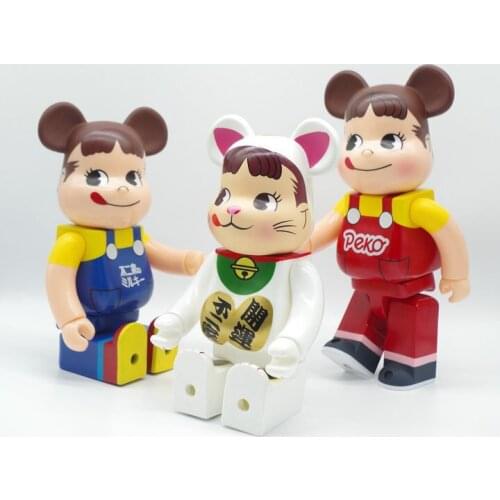 Bearbricklys 28cm 400% Bearbrick Toy Panda Milk Girl Blocks Bear PVC Model Figures DIY Anime Toy Kids Toys