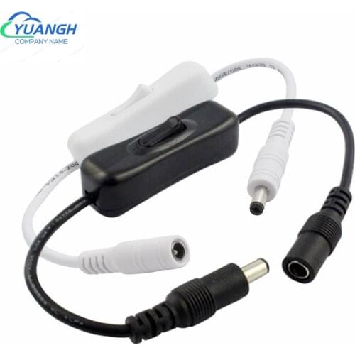 Light Switch Cable DC Female Male Power 5.5 x 2.1mm DC Connector ON OFF Inline Switch Jack Wire 5V 12V 24V For LED Strip Light