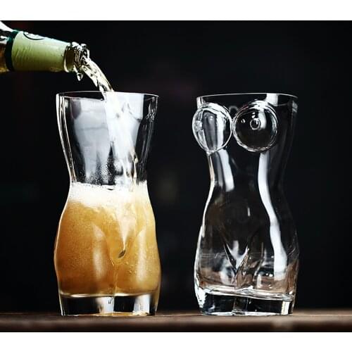 Creative Lady Men Body Shape Durable Double Wall Whiskey Glasses Wine Shot Glass Big Chest Beer Cup 700ml/400ml/30ml