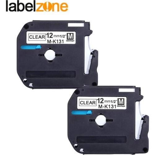 12mm Black on clear MK131 Label Tapes Compatible Brother p-touch Printer ribbon cassette M-K231 MK-231 mk231 m231 for brother
