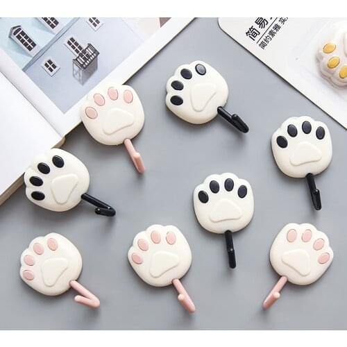 Paw Bags Towel Pattern Cat Bathroom Bedroom Waterproof And Hooks Wall Adhesive