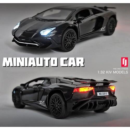 Alloy simulation car model Pull back cool lighting Can open the door Sports car children toys Exquisite gift box for boys kids