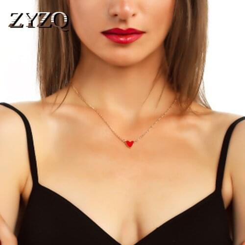 ZYZQ Trendy Sexy Women Accessories With Double Red Heart Design Elegant Dating Accessories Farouque Choker Jewelry Dadget Gift