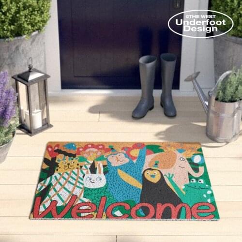 Cartoon Animals Entrance Door Mat Living Room Mat PVC Anti-slip Mat Home Hallway Door Mat Custom Can Be Cut Silk Loop Mat Carpet