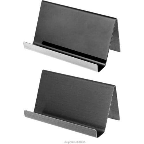Stainless Steel Business Card Holder Desktop Card Display Rack Organizer for Office F24 21 Dropship