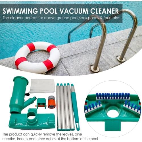 2021 New 7.28 inch Swimming Pool Vacuum Cleaner EU/US Plug Suction Head Pond Fountain Cleaner Brush W/Handle Tube Cleaning Tools