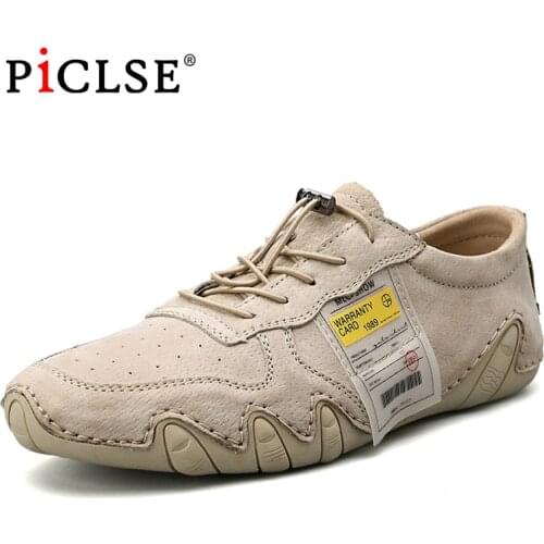 Genuine Leather Shoes Men Casual Shoes For Men loafers Fashion Men Flats comfortable walking Men shoes leather large size 46