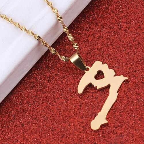 Stainless Steel The Republic of Haiti Map Pendant Necklace Trendy Haiti Map Heart Chain Jewelry