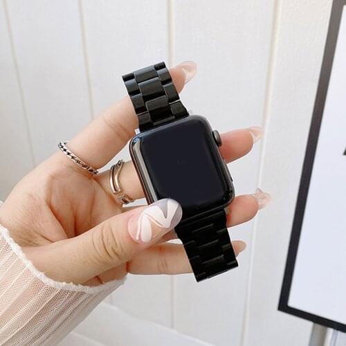 For Apple 1 2 3 4 5 6 SE Watch Strap iWatch 38MM 40MM 42MM 44MM Three Beads PC Plastic Color Wristband For Samsung Smart Watch