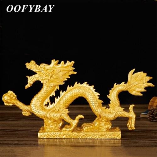 Resin Lucky Dragon Sculpture Living Room Animal Statue Office Feng Shui Ornaments Auspicious Crafts Home Decoration Furnishings