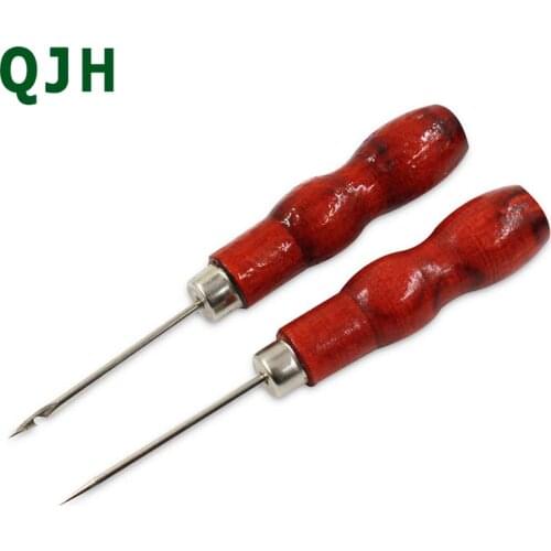 QJH Red leather craft awl hand sewing tool leather shoes repair hook awl puncher positioning drilling tool 1PCS/2PCS